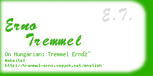 erno tremmel business card